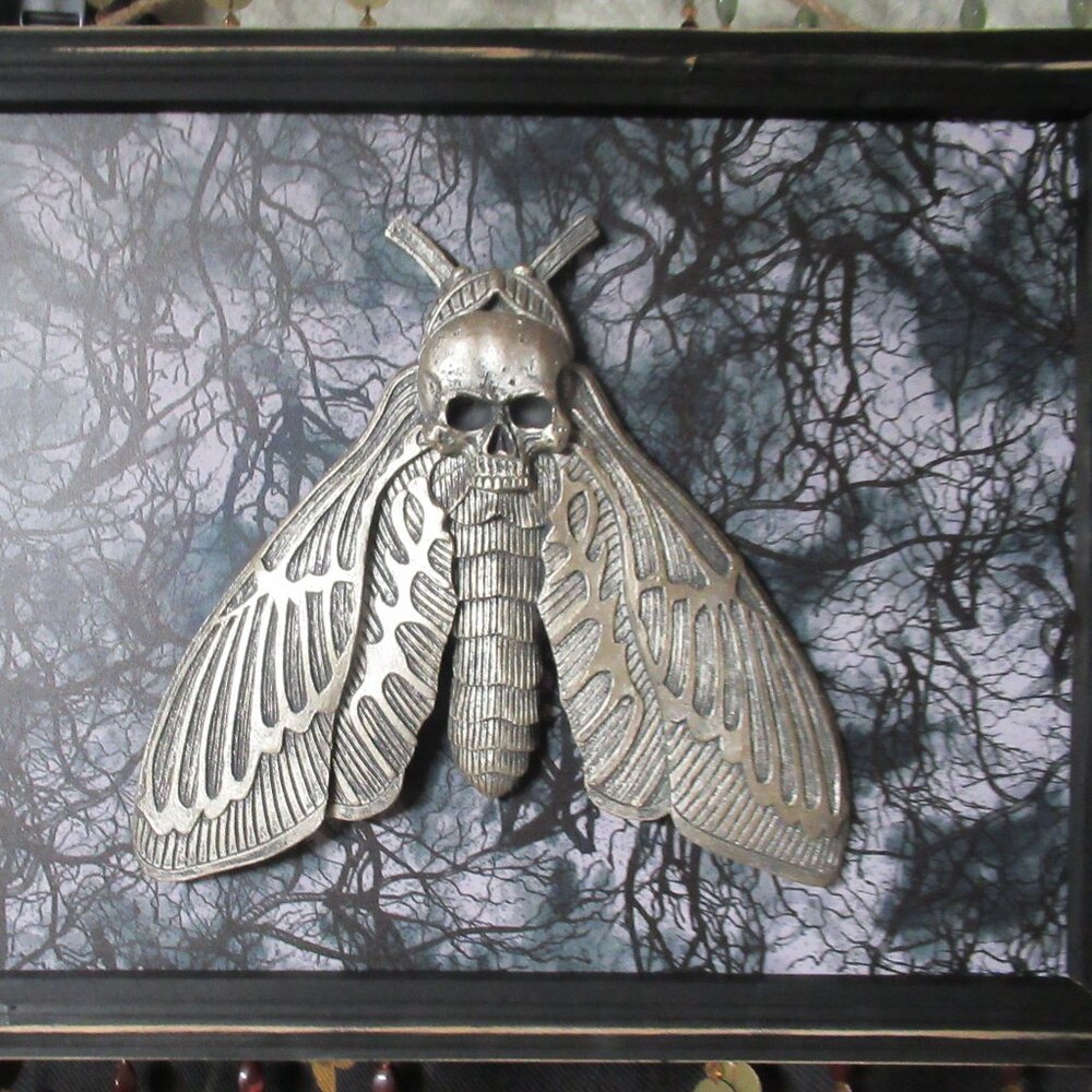 Death Moth Resin Framed Hanging Art